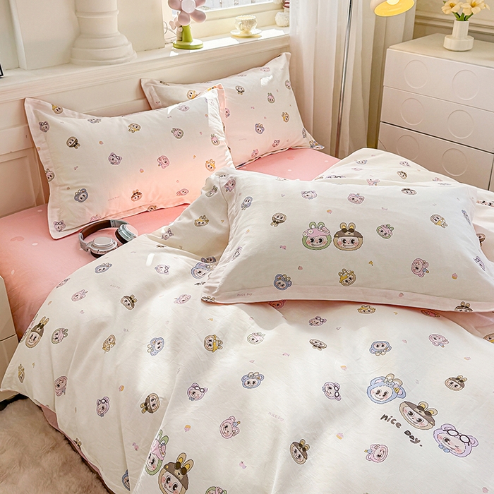 91家纺网 家纺一手货源 找家纺 佑金甜 2026新款精梳全棉印花单被套 元气萌宝