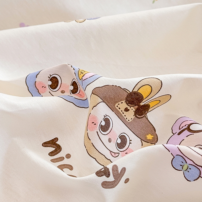 91家纺网 家纺一手货源 找家纺 佑金甜 2026新款精梳全棉印花单被套 元气萌宝