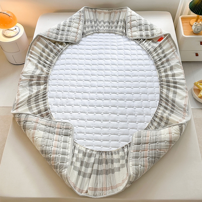 91家纺网 家纺一手货源 找家纺 犇牛仓储供应链 2026新款亲肤纯棉加厚床笠 时光灰色