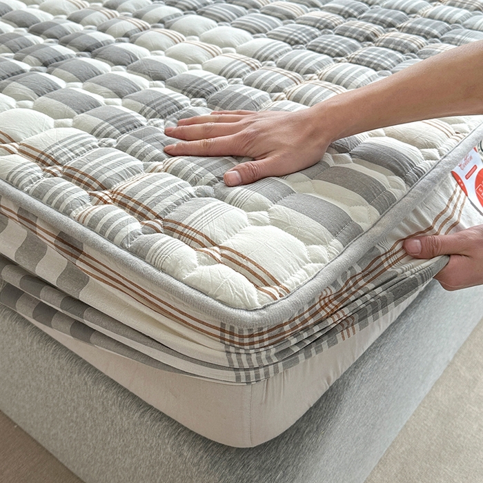 91家纺网 家纺一手货源 找家纺 犇牛仓储供应链 2026新款亲肤纯棉加厚床笠 时光灰色