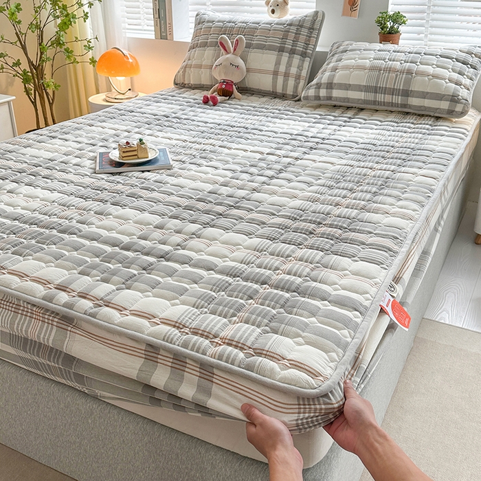 91家纺网 家纺一手货源 找家纺 犇牛仓储供应链 2026新款亲肤纯棉加厚床笠 时光灰色