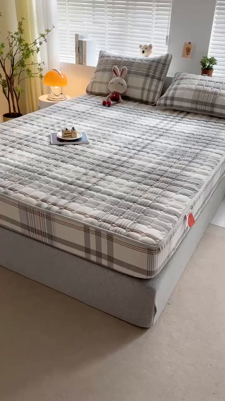 91家纺网 家纺一手货源 找家纺 犇牛仓储供应链 2026新款亲肤纯棉加厚床笠 时光灰色