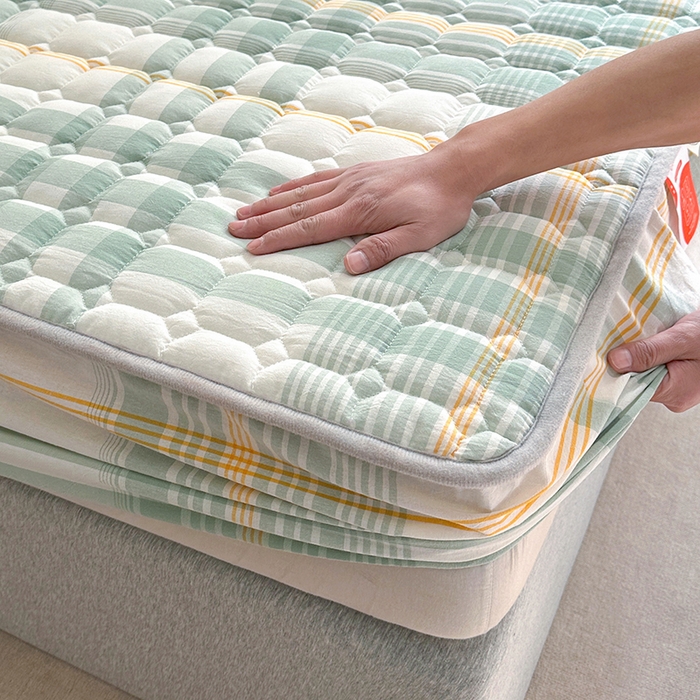 91家纺网 家纺一手货源 找家纺 犇牛仓储供应链 2026新款亲肤纯棉加厚床笠 时光浅蓝色