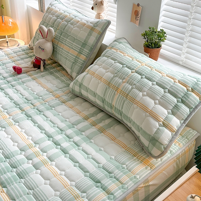 91家纺网 家纺一手货源 找家纺 犇牛仓储供应链 2026新款亲肤纯棉加厚床笠 时光浅蓝色