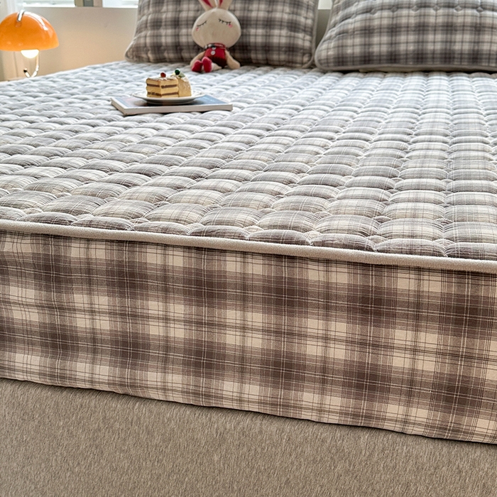 91家纺网 家纺一手货源 找家纺 犇牛仓储供应链 2026新款亲肤纯棉加厚床笠 时尚烟雨灰