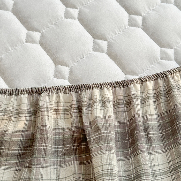 91家纺网 家纺一手货源 找家纺 犇牛仓储供应链 2026新款亲肤纯棉加厚床笠 时尚烟雨灰