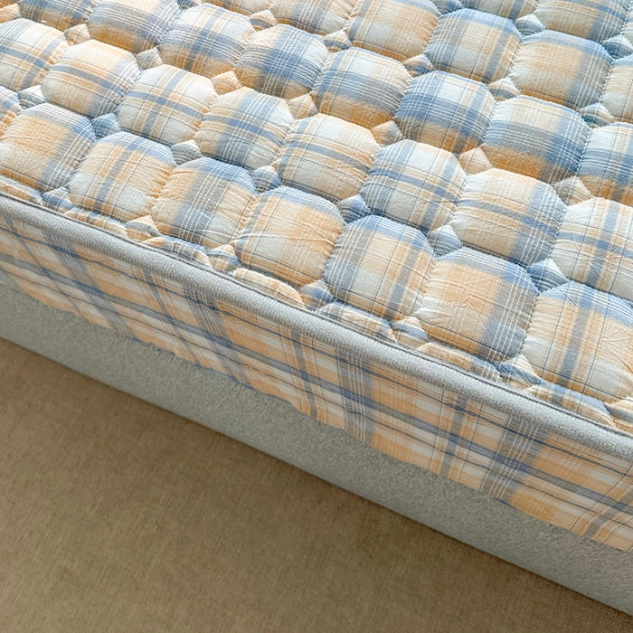 91家纺网 家纺一手货源 找家纺 犇牛仓储供应链 2026新款亲肤纯棉加厚床笠 素雅咖错格