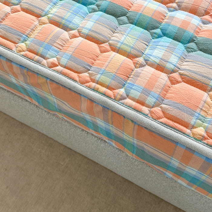 91家纺网 家纺一手货源 找家纺 犇牛仓储供应链 2026新款亲肤纯棉加厚床笠 素雅炫彩格