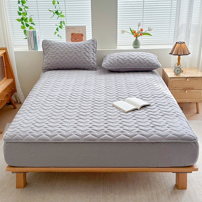 91家纺网 家纺一手货源 找家纺 （总）犇牛仓储供应链 2026新款全棉色织水洗棉夹棉床笠床垫【可定制】