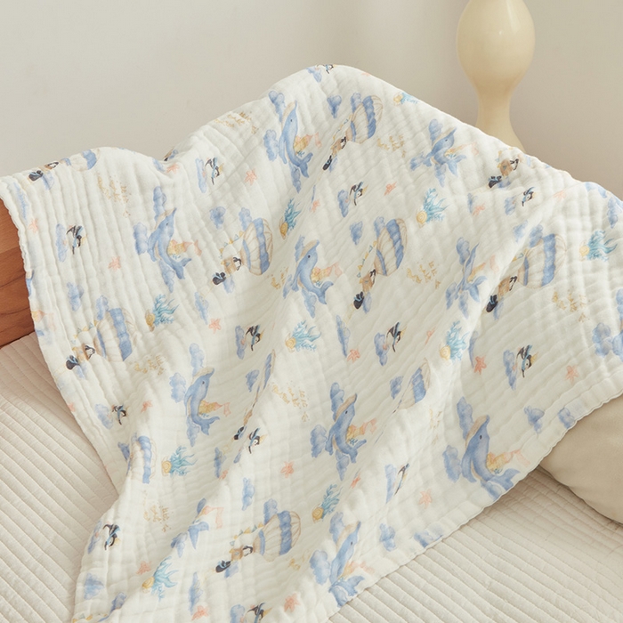 91家纺网 家纺一手货源 找家纺 嗨生活 2026新款A类婴幼儿童夏凉空调被子浴巾六层纱布毛巾被纯棉办公室幼儿园午睡盖毯子 奇妙世界