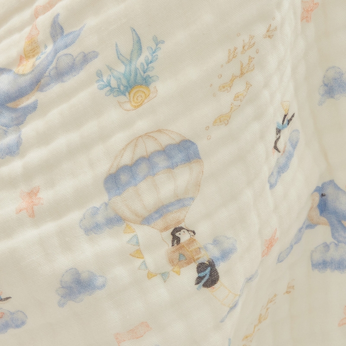 91家纺网 家纺一手货源 找家纺 嗨生活 2026新款A类婴幼儿童夏凉空调被子浴巾六层纱布毛巾被纯棉办公室幼儿园午睡盖毯子 奇妙世界