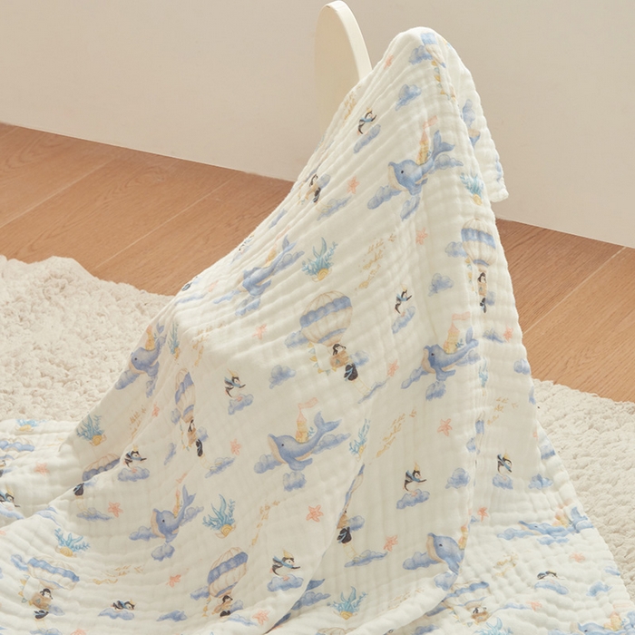 91家纺网 家纺一手货源 找家纺 嗨生活 2026新款A类婴幼儿童夏凉空调被子浴巾六层纱布毛巾被纯棉办公室幼儿园午睡盖毯子 奇妙世界