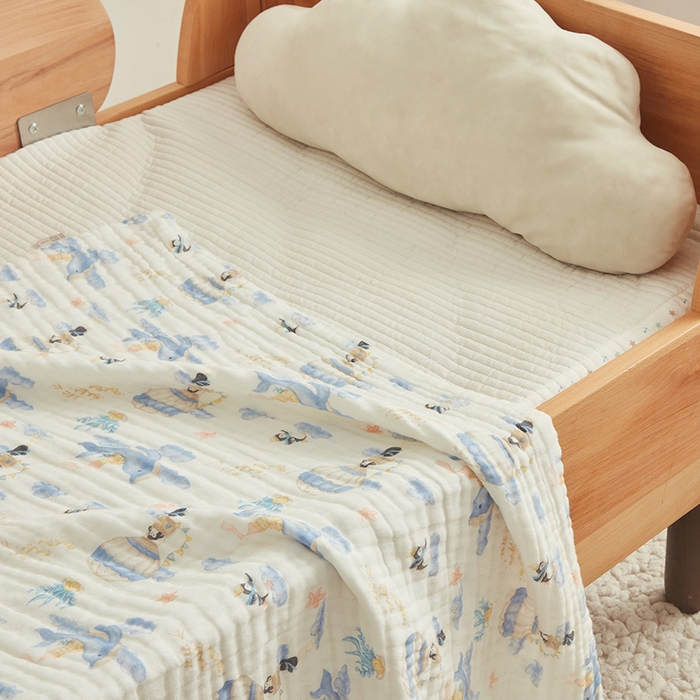 91家纺网 家纺一手货源 找家纺 嗨生活 2026新款A类婴幼儿童夏凉空调被子浴巾六层纱布毛巾被纯棉办公室幼儿园午睡盖毯子 奇妙世界