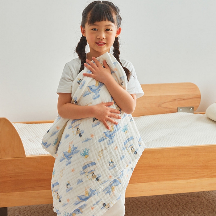 91家纺网 家纺一手货源 找家纺 嗨生活 2026新款A类婴幼儿童夏凉空调被子浴巾六层纱布毛巾被纯棉办公室幼儿园午睡盖毯子 奇妙世界