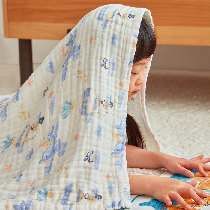 91家纺网 家纺一手货源 找家纺 嗨生活 2026新款A类婴幼儿童夏凉空调被子浴巾六层纱布毛巾被纯棉办公室幼儿园午睡盖毯子 奇妙世界