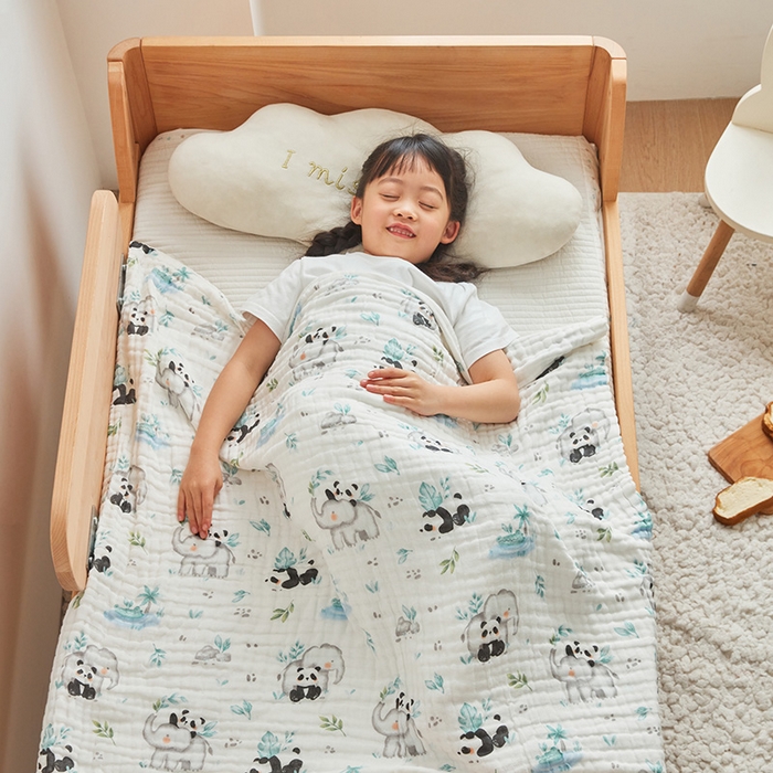 91家纺网 家纺一手货源 找家纺 嗨生活 2026新款A类婴幼儿童夏凉空调被子浴巾六层纱布毛巾被纯棉办公室幼儿园午睡盖毯子 竹林熊猫