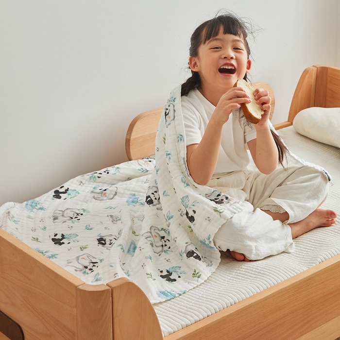 91家纺网 家纺一手货源 找家纺 嗨生活 2026新款A类婴幼儿童夏凉空调被子浴巾六层纱布毛巾被纯棉办公室幼儿园午睡盖毯子 竹林熊猫