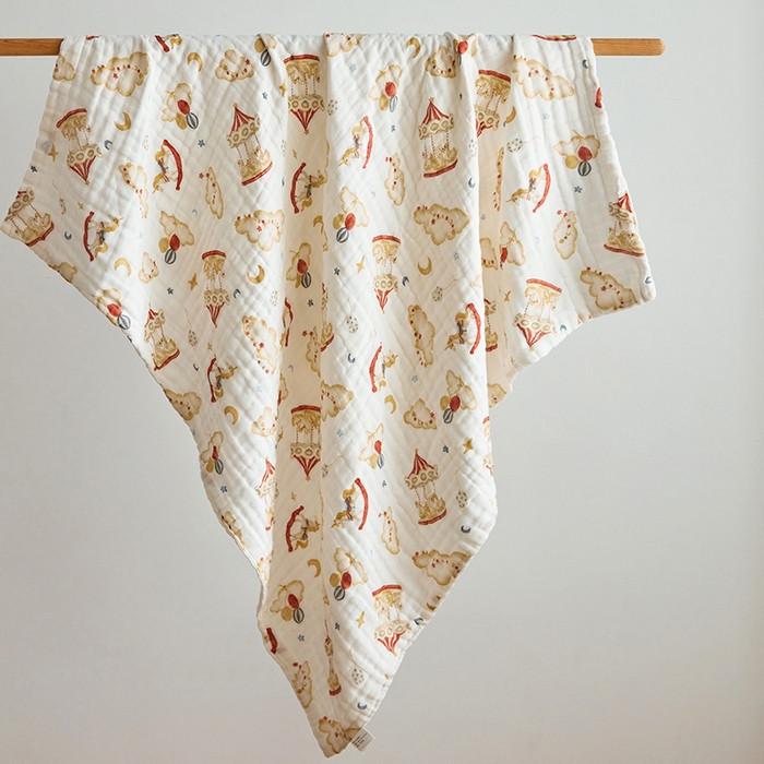 91家纺网 家纺一手货源 找家纺 嗨生活 2026新款A类婴幼儿童夏凉空调被子浴巾六层纱布毛巾被纯棉办公室幼儿园午睡盖毯子 组合图