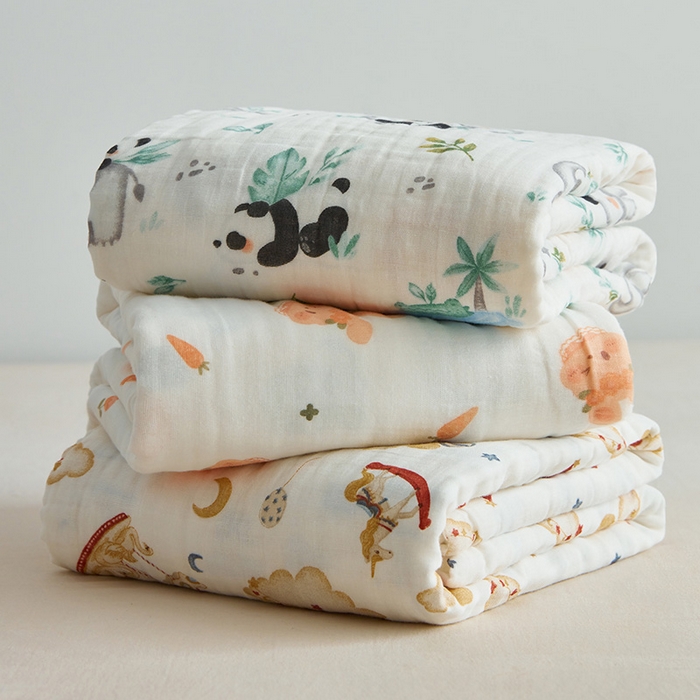 91家纺网 家纺一手货源 找家纺 嗨生活 2026新款A类婴幼儿童夏凉空调被子浴巾六层纱布毛巾被纯棉办公室幼儿园午睡盖毯子 组合图