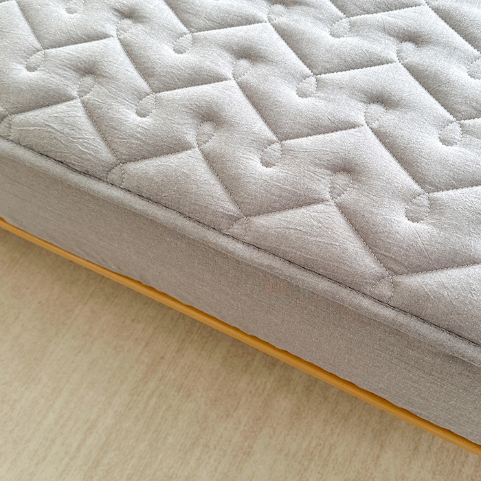 91家纺网 家纺一手货源 找家纺 犇牛仓储供应链 2026新款全棉色织水洗棉夹棉床笠床垫【可定制】 纯色素雅-冰山灰