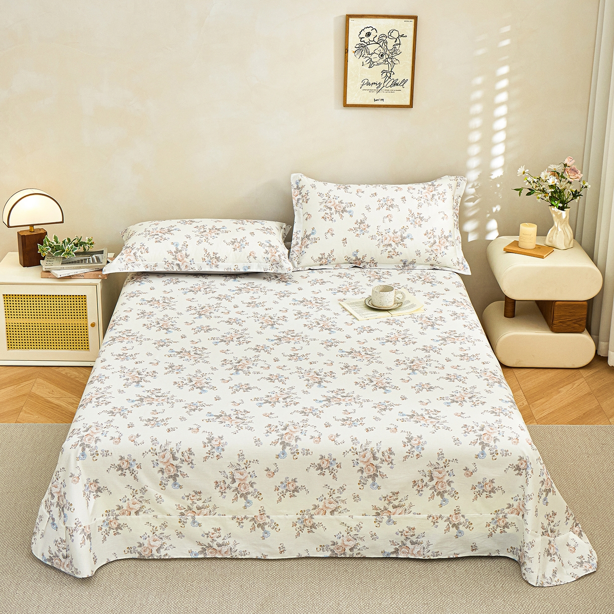 91家纺网 家纺一手货源 找家纺 （总）元元家居（元元被业） 2026新款全棉13372套件及单品【印花款】-单床单