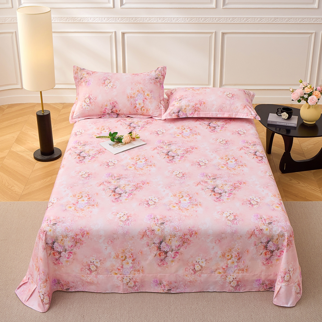 91家纺网 家纺一手货源 找家纺 元元家居（元元被业） 2026新款全棉13372套件及单品【印花款】-单床单 芳菲