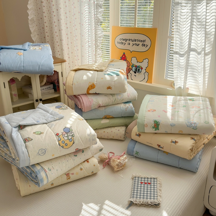 91家纺网 家纺一手货源 找家纺 （总）暖阳 【同款地板价】2026年新款全棉印花棉花夏被四件套被子被芯