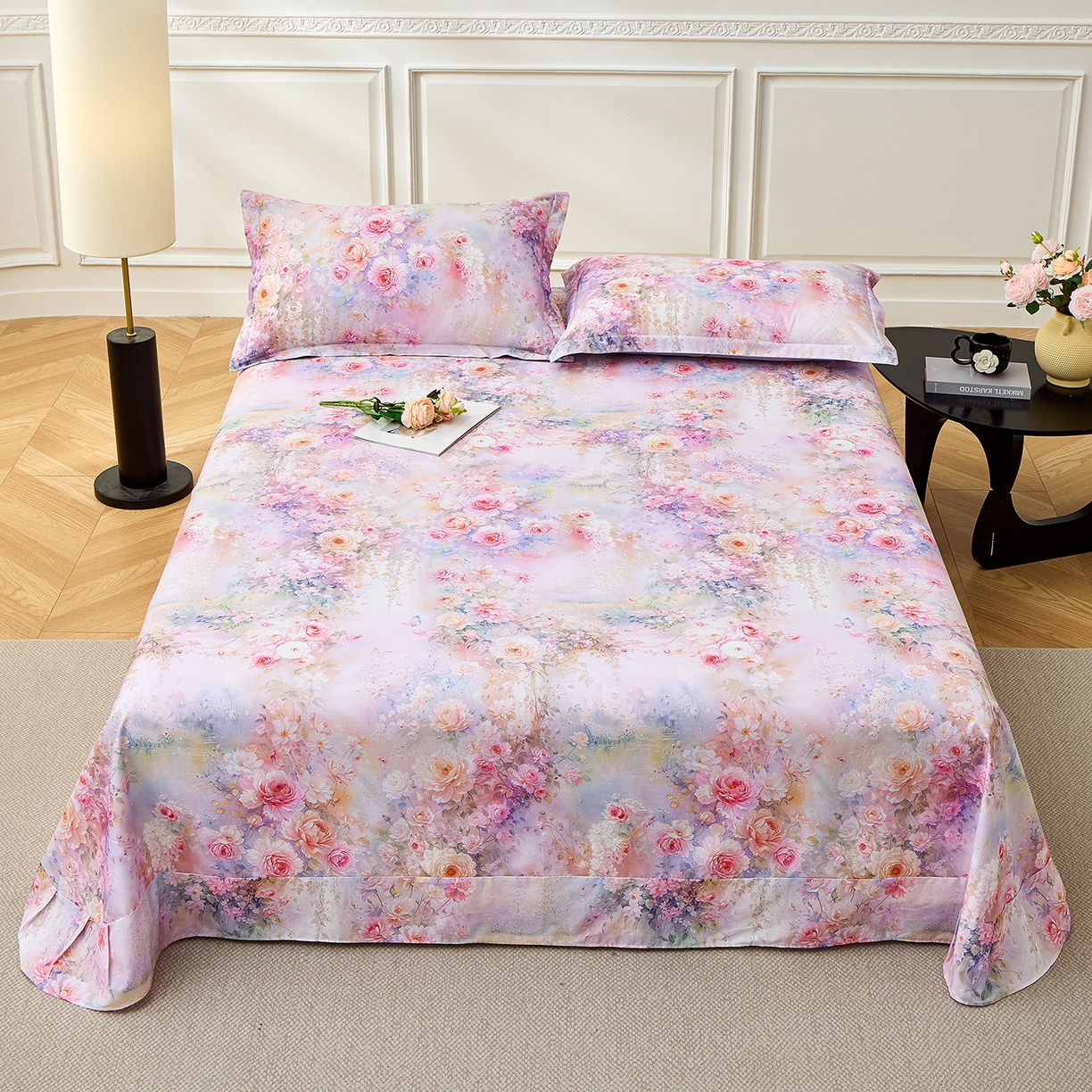 91家纺网 家纺一手货源 找家纺 元元家居（元元被业） 2026新款全棉13372套件及单品【印花款】-单床单 红颜