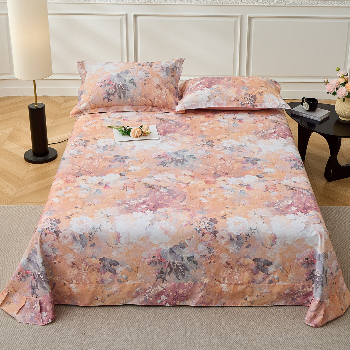 91家纺网 家纺一手货源 找家纺 元元家居（元元被业） 2026新款全棉13372套件及单品【印花款】-单床单 惊艳