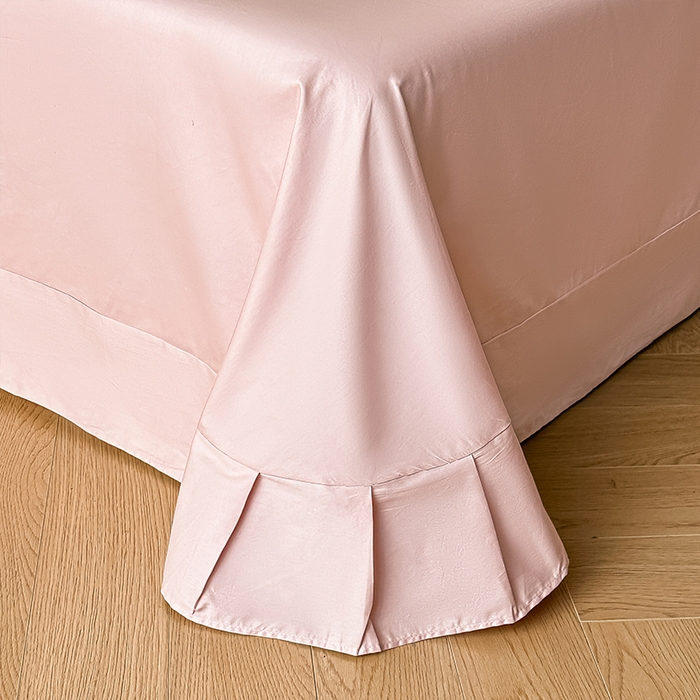 91家纺网 家纺一手货源 找家纺 格里芬家纺 2026新款全棉精梳棉韩系花边款印花四件套 波西娅-粉