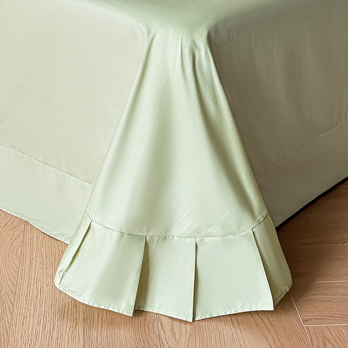 91家纺网 家纺一手货源 找家纺 格里芬家纺 2026新款全棉精梳棉韩系花边款印花四件套 蝶美花香-绿