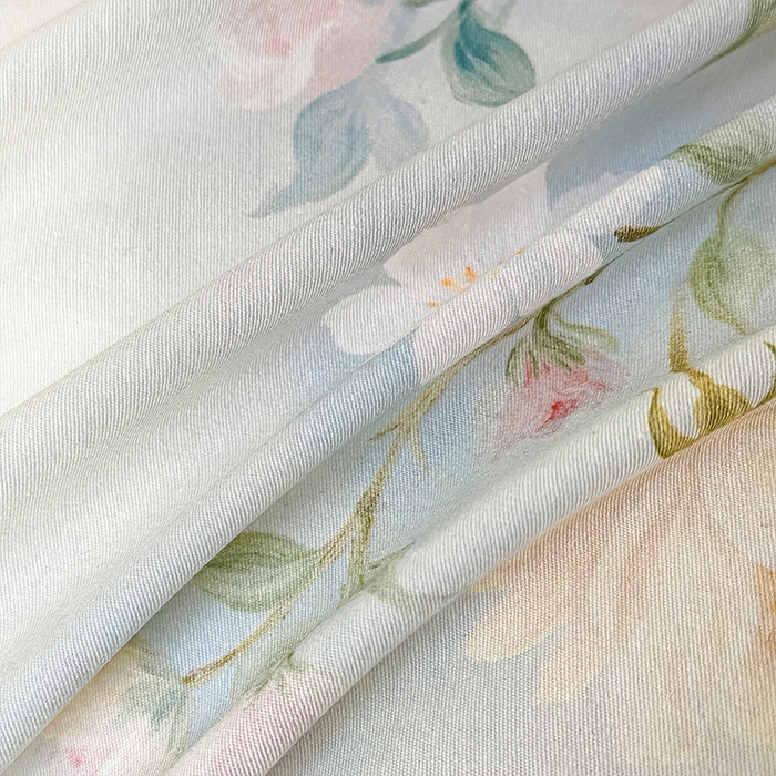 91家纺网 家纺一手货源 找家纺 格里芬家纺 2026新款全棉精梳棉韩系花边款印花四件套 蝶美花香-绿