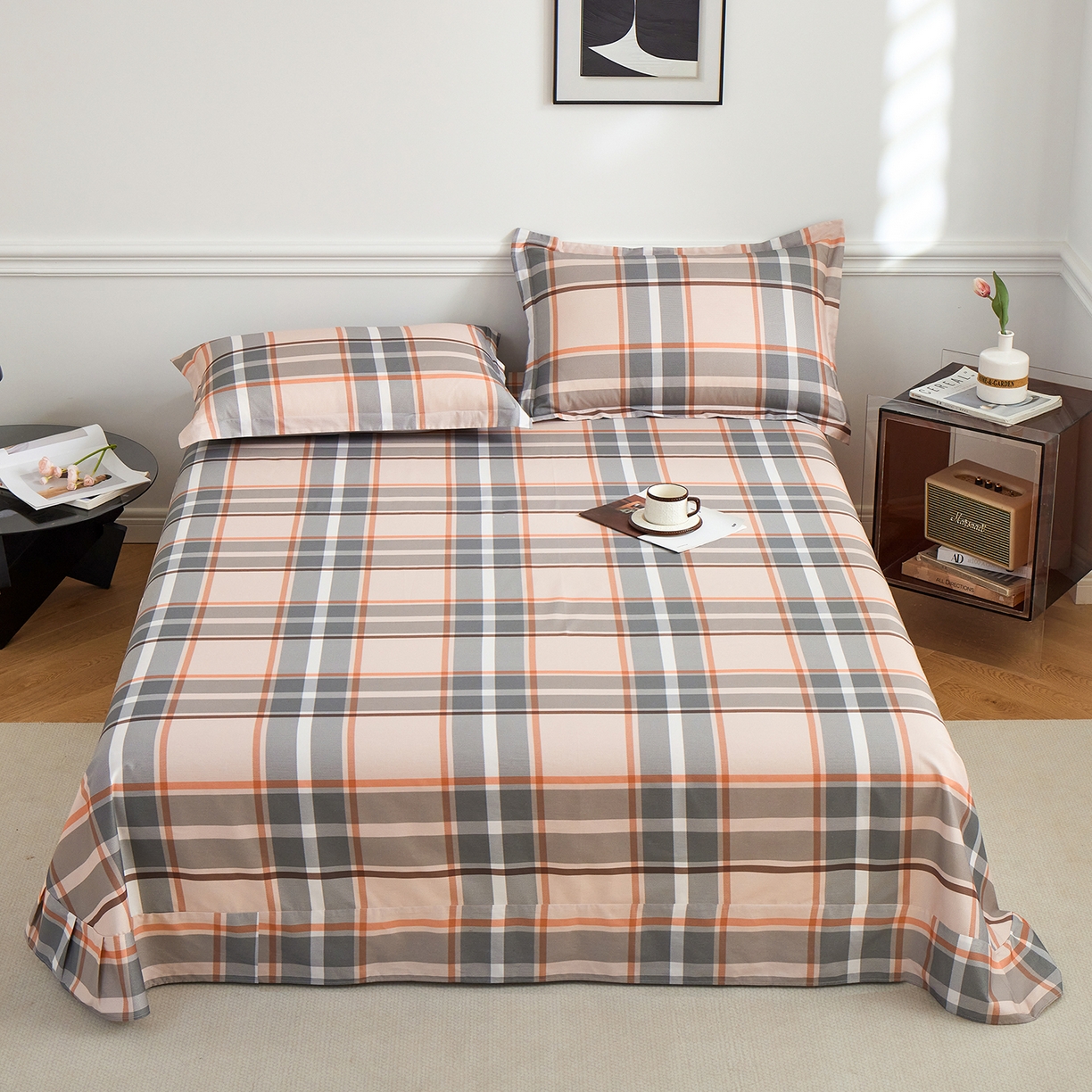 91家纺网 家纺一手货源 找家纺 元元家居（元元被业） 2026新款全棉13372套件及单品【印花款】-单床单 自在