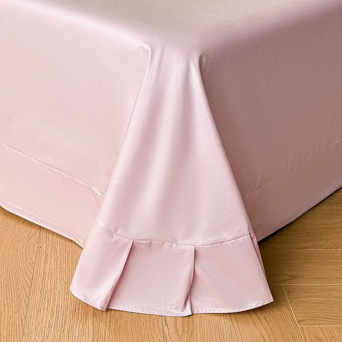 91家纺网 家纺一手货源 找家纺 格里芬家纺 2026新款全棉精梳棉韩系花边款印花四件套 花间漫步-粉