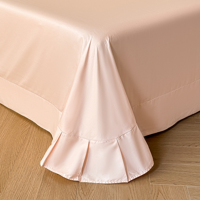 91家纺网 家纺一手货源 找家纺 格里芬家纺 2026新款全棉精梳棉韩系花边款印花四件套 露兮