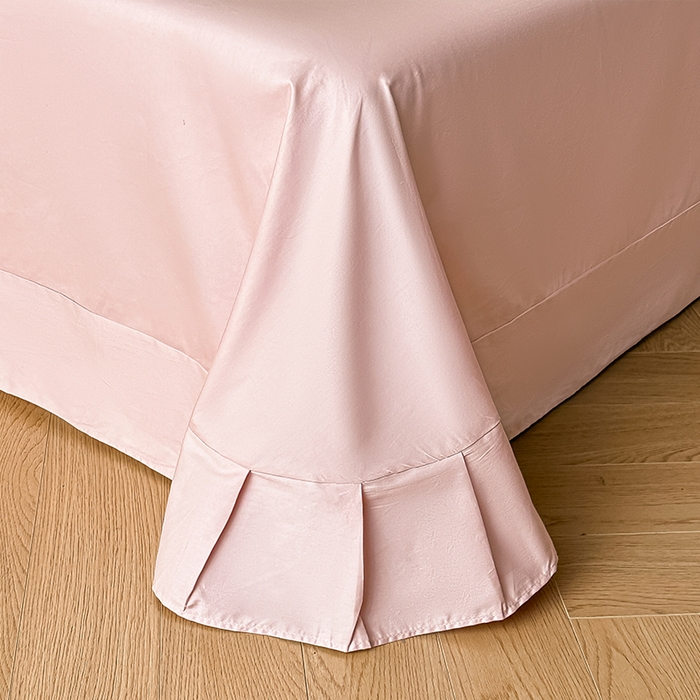 91家纺网 家纺一手货源 找家纺 格里芬家纺 2026新款全棉精梳棉韩系花边款印花四件套 清岚-粉紫