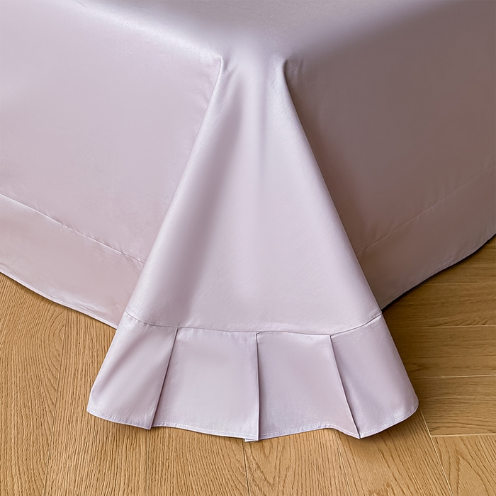 91家纺网 家纺一手货源 找家纺 格里芬家纺 2026新款全棉精梳棉韩系花边款印花四件套 诗意繁花-紫