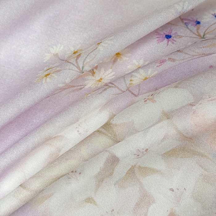 91家纺网 家纺一手货源 找家纺 格里芬家纺 2026新款全棉精梳棉韩系花边款印花四件套 诗意繁花-紫