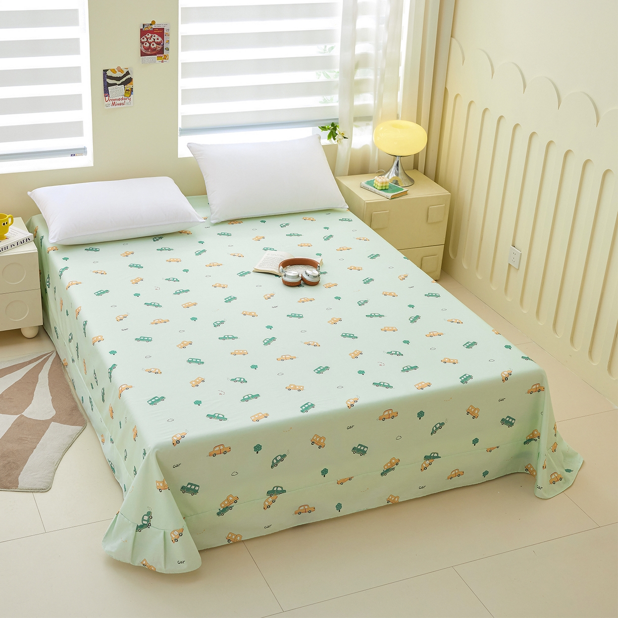 91家纺网 家纺一手货源 找家纺 元元家居（元元被业） 2026新款全棉13372套件及单品【印花款】-单床单 嘟嘟城