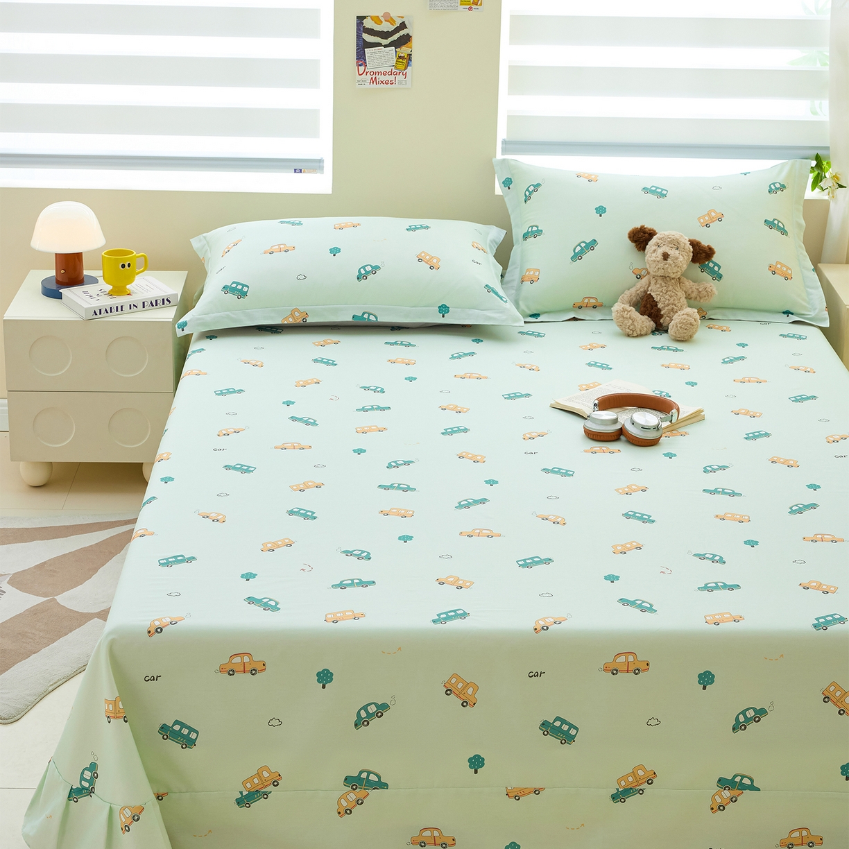 91家纺网 家纺一手货源 找家纺 元元家居（元元被业） 2026新款全棉13372套件及单品【印花款】-单床单 嘟嘟城