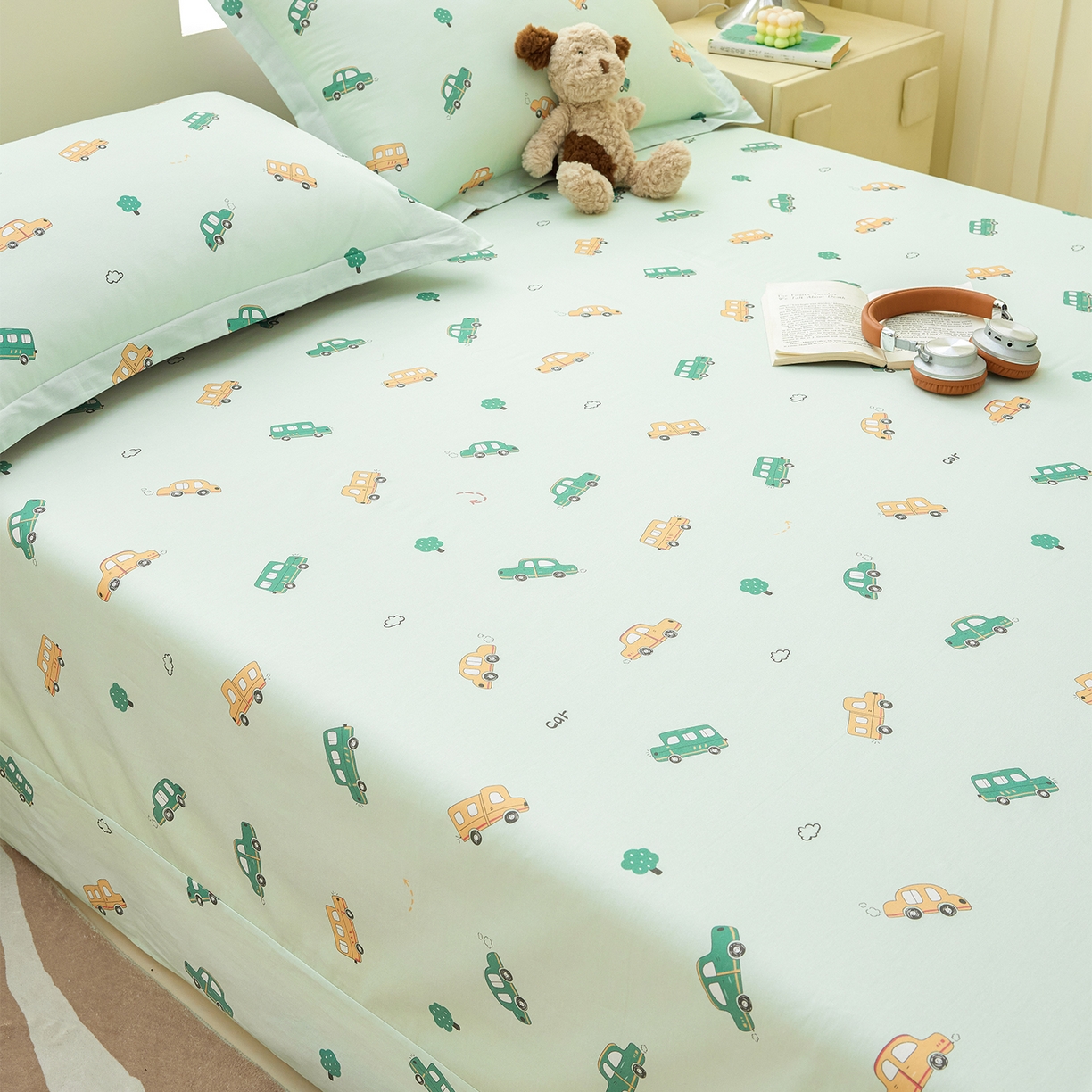 91家纺网 家纺一手货源 找家纺 元元家居（元元被业） 2026新款全棉13372套件及单品【印花款】-单床单 嘟嘟城