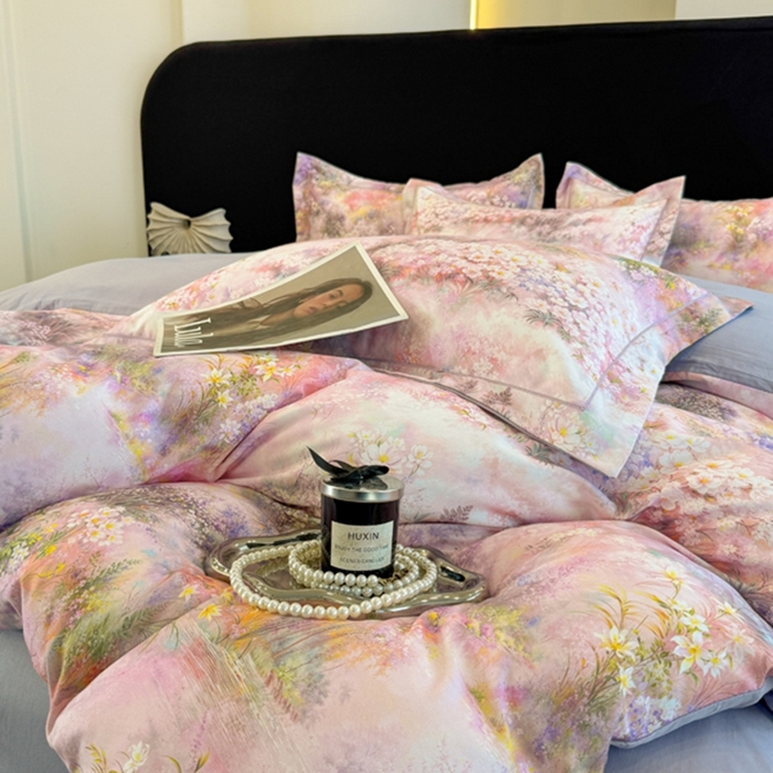 91家纺网 家纺一手货源 找家纺 棠颂家纺 2026新款全棉陶瓷磨毛数码印花四件套（控价不低于150元）云渺