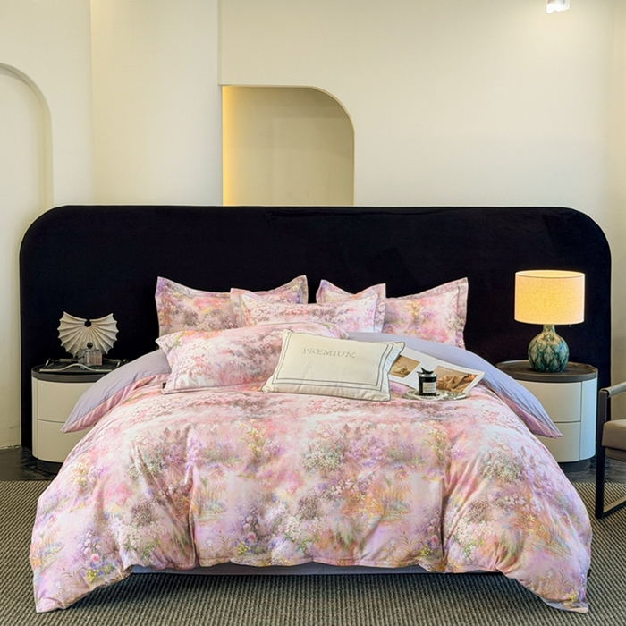 棠颂家纺 2026新款全棉陶瓷磨毛数码印花四件套（控价不低于150元）云渺