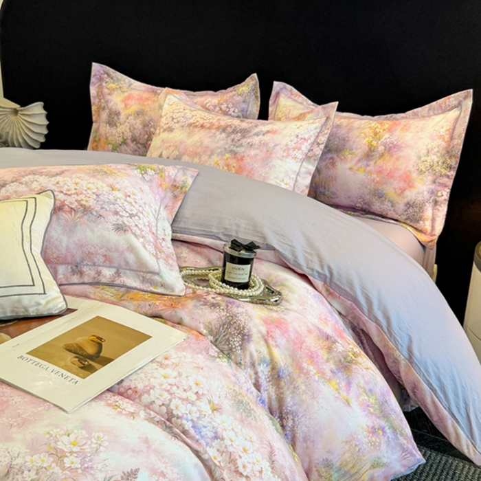 91家纺网 家纺一手货源 找家纺 棠颂家纺 2026新款全棉陶瓷磨毛数码印花四件套（控价不低于150元）云渺