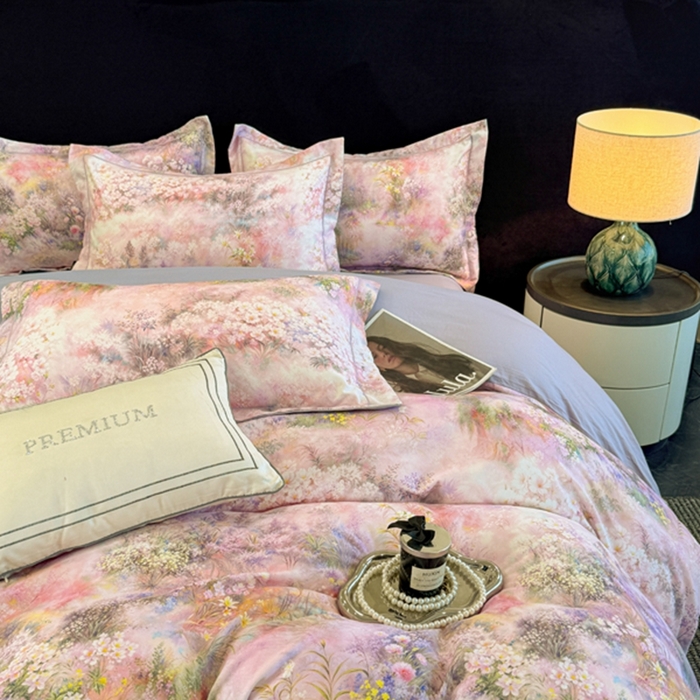 91家纺网 家纺一手货源 找家纺 棠颂家纺 2026新款全棉陶瓷磨毛数码印花四件套（控价不低于150元）云渺