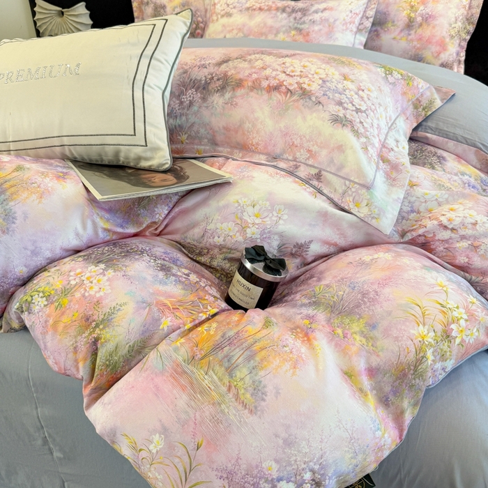 91家纺网 家纺一手货源 找家纺 棠颂家纺 2026新款全棉陶瓷磨毛数码印花四件套（控价不低于150元）云渺