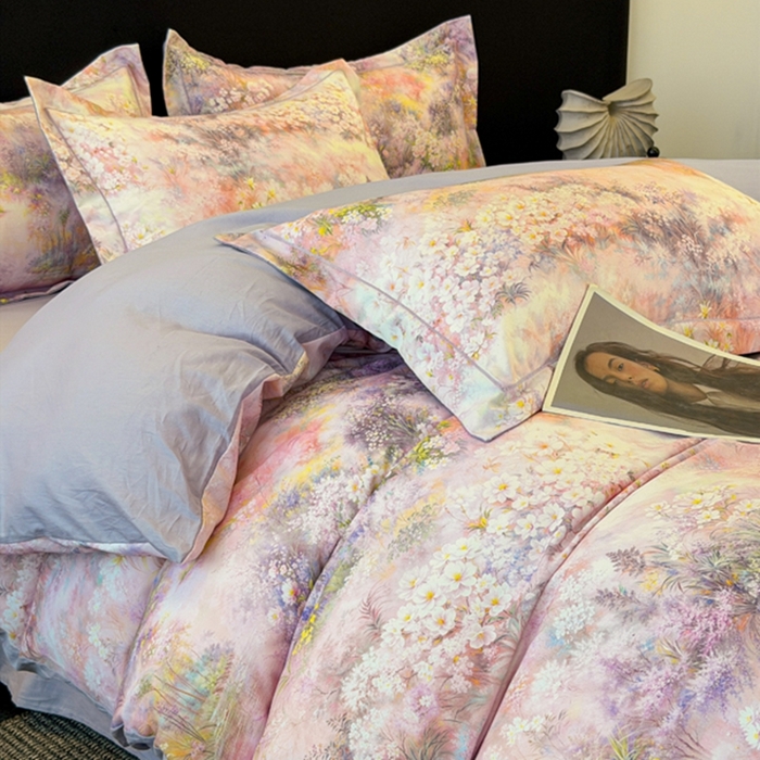 91家纺网 家纺一手货源 找家纺 棠颂家纺 2026新款全棉陶瓷磨毛数码印花四件套（控价不低于150元）云渺