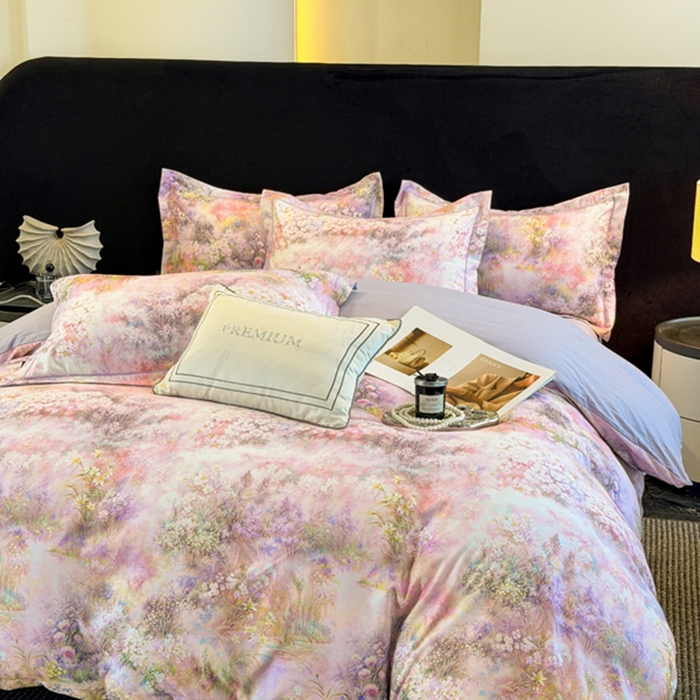 91家纺网 家纺一手货源 找家纺 棠颂家纺 2026新款全棉陶瓷磨毛数码印花四件套（控价不低于150元）云渺