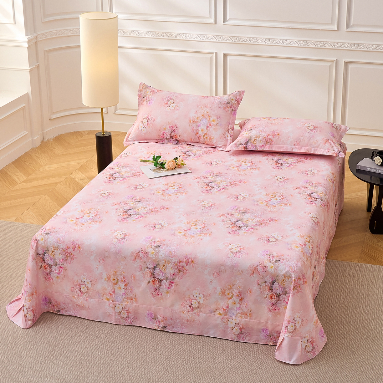 91家纺网 家纺一手货源 找家纺 元元家居（元元被业） 2026新款全棉13372套件及单品【印花款】-单床单 芳菲