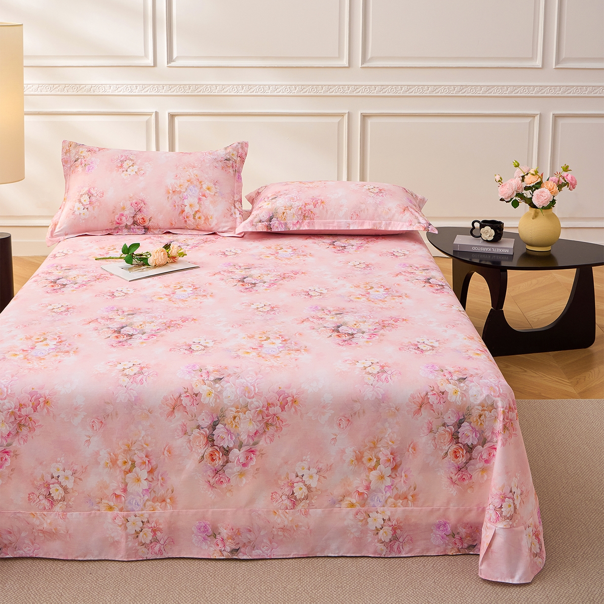 91家纺网 家纺一手货源 找家纺 元元家居（元元被业） 2026新款全棉13372套件及单品【印花款】-单床单 芳菲